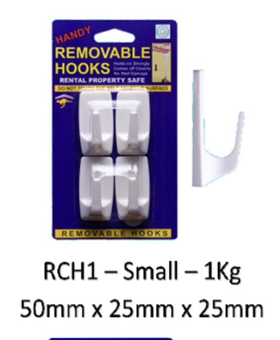 Removable Hook - Small – 1Kg Card of 4