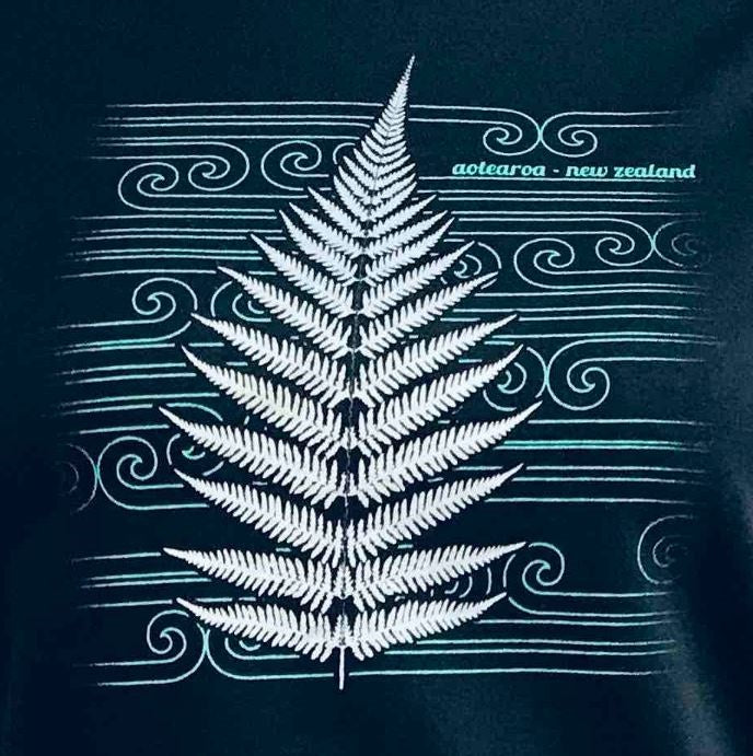 Womens T - Black - Silver Fern