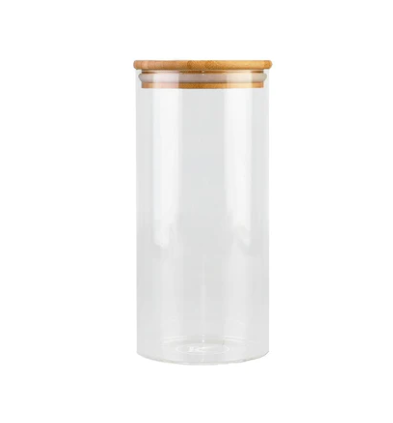 1.25L Glass Canister W/Bamboo Lid