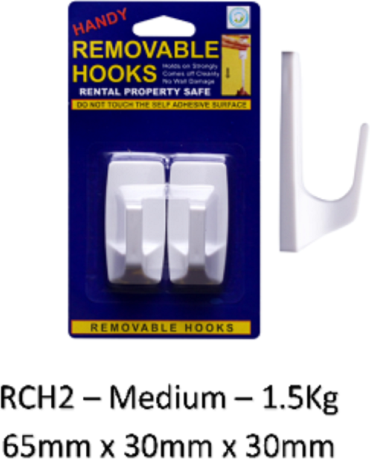 Removable Hook - Medium – 1.5Kg Card of 2