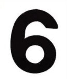 Street Number 6 Black - No Base