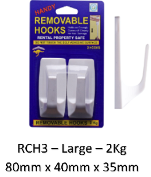 Removable Hook - Large – 2Kg Card of 2