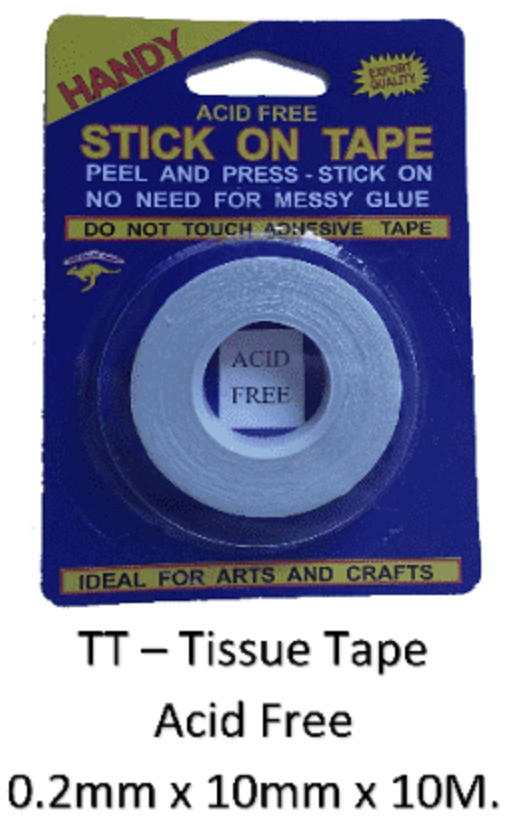 Adhesive Tissue Tape - Acid Free – 0.2mm x 10mm x 10M