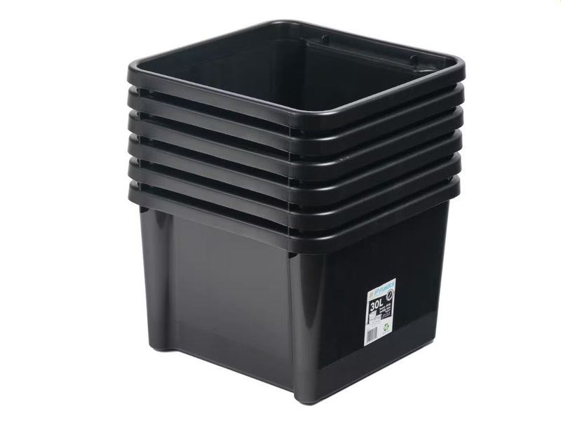 Hobby Box, Square, Stack & Nest, 30 Lit Black