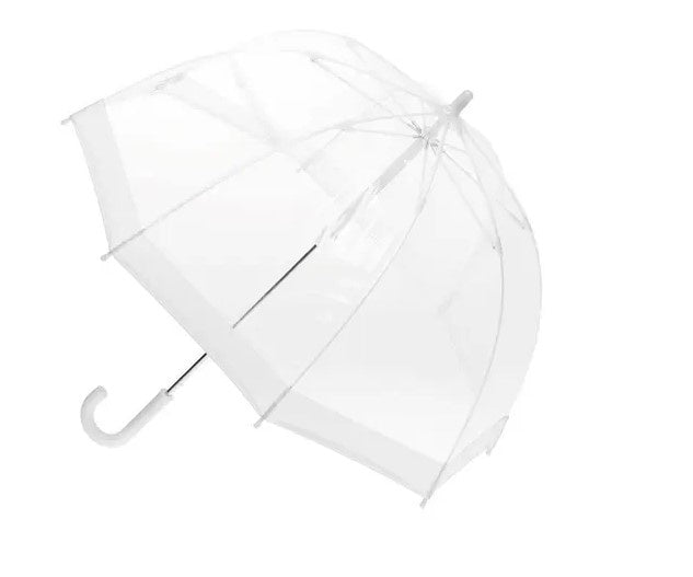Kids 67cm Clear Dome PVC/White Trim Umbrella