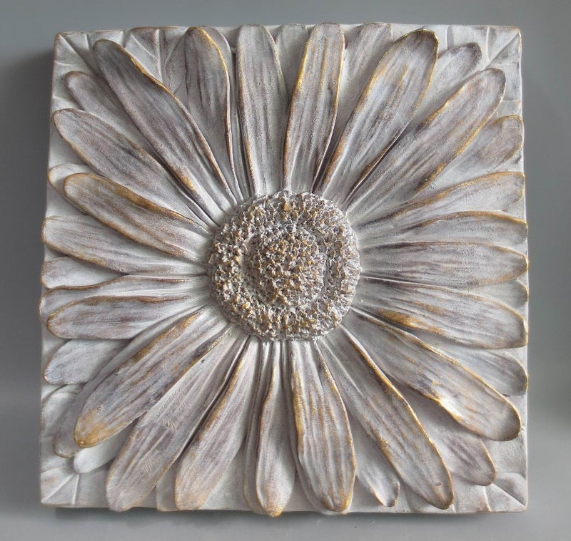 Square Daisy Wall Decor Plaque