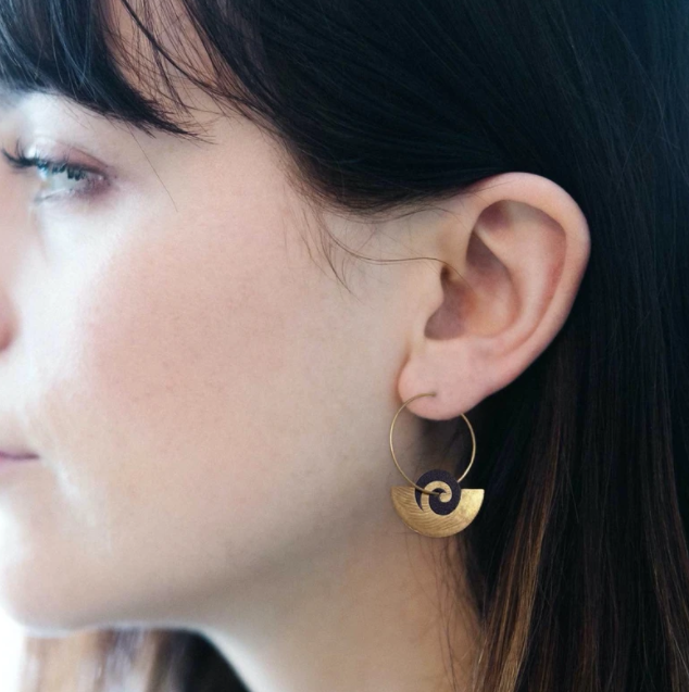 Koru Earrings Set, S/Steel Studs, Tribal Earth