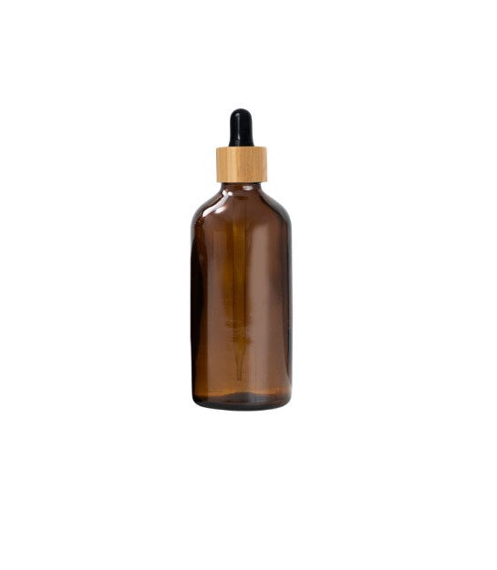 Euro Amber Glass Bottle 100ml W Bamboo Dropper