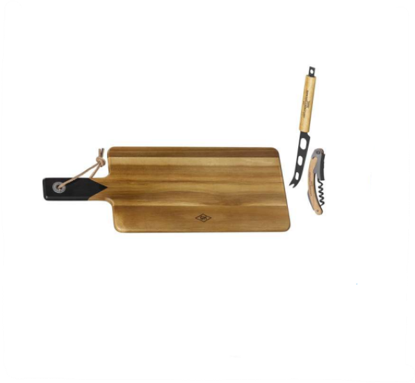 Cheese Board and Knife Set with Wine Opener