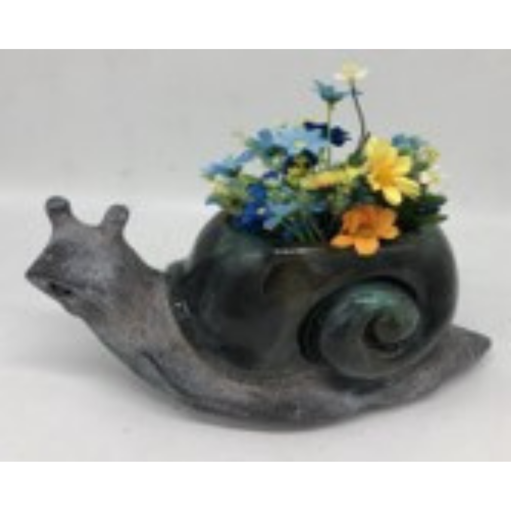 Snail Plant Pot With Blue Glaze