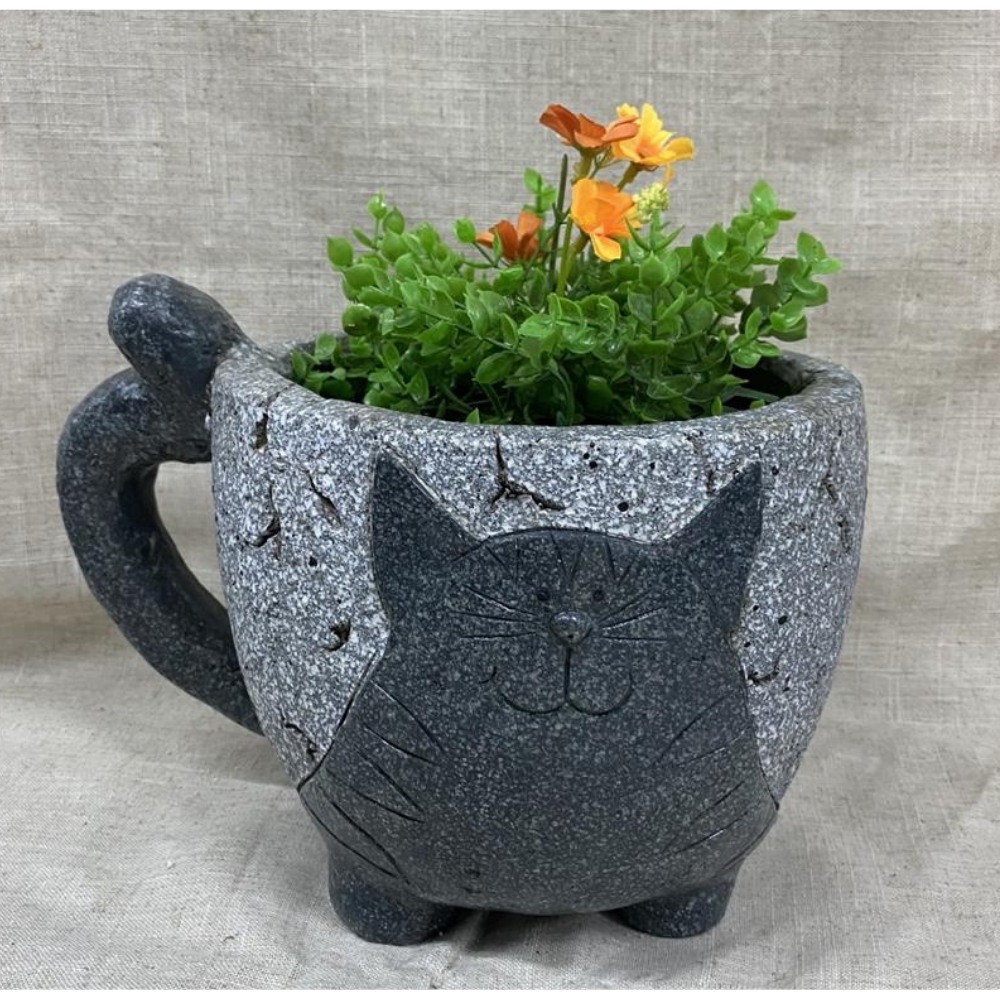 Cat Cup Plant Pot Set of 2 "ORDER ONLY"