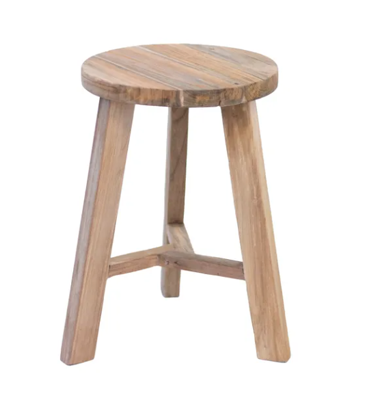 Rustico Reclaimed Teak Tripod Stool - Natural