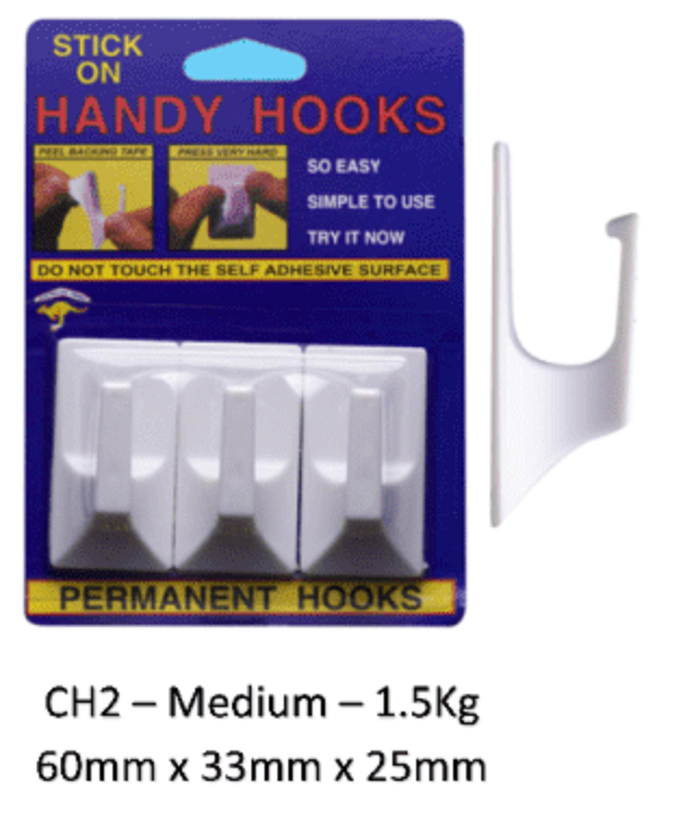 Permanent Hook - Medium – 1.5Kg Card of 3