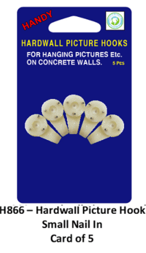Hardwall Picture Hooks - Small Nail in 5 Pcs