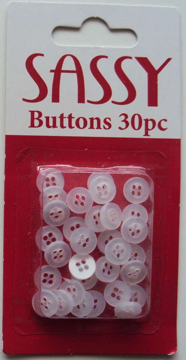 Buttons, White 30pcs