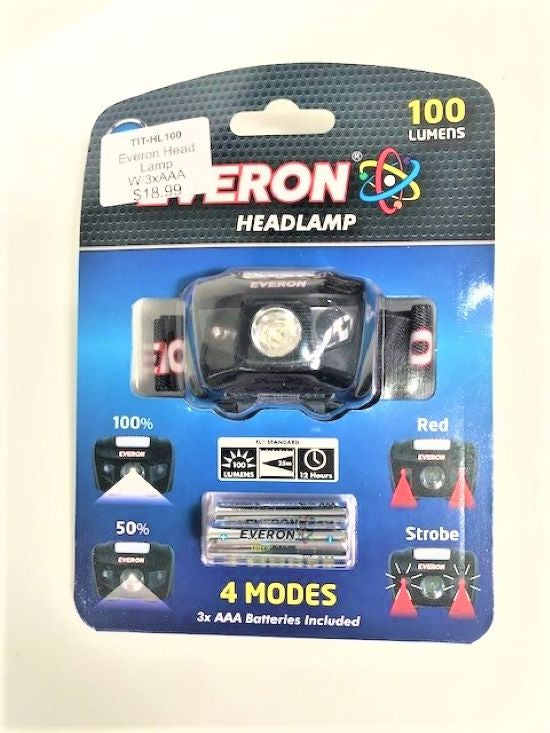 Everon Head Lamp W/3xAAA