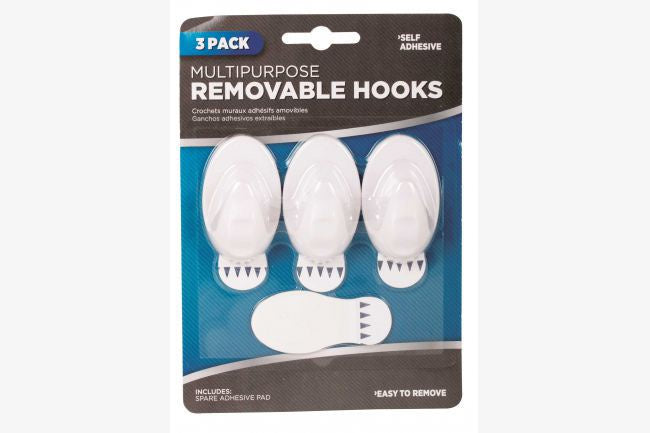 Oval Removable Hooks 3Pk Large