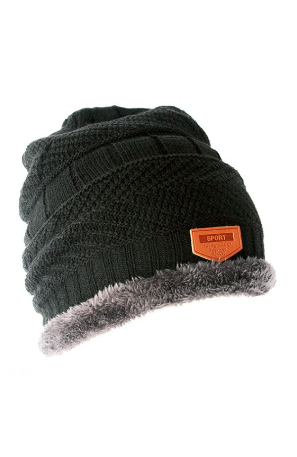 Kiwistuff Hat with Fur Trim, Black