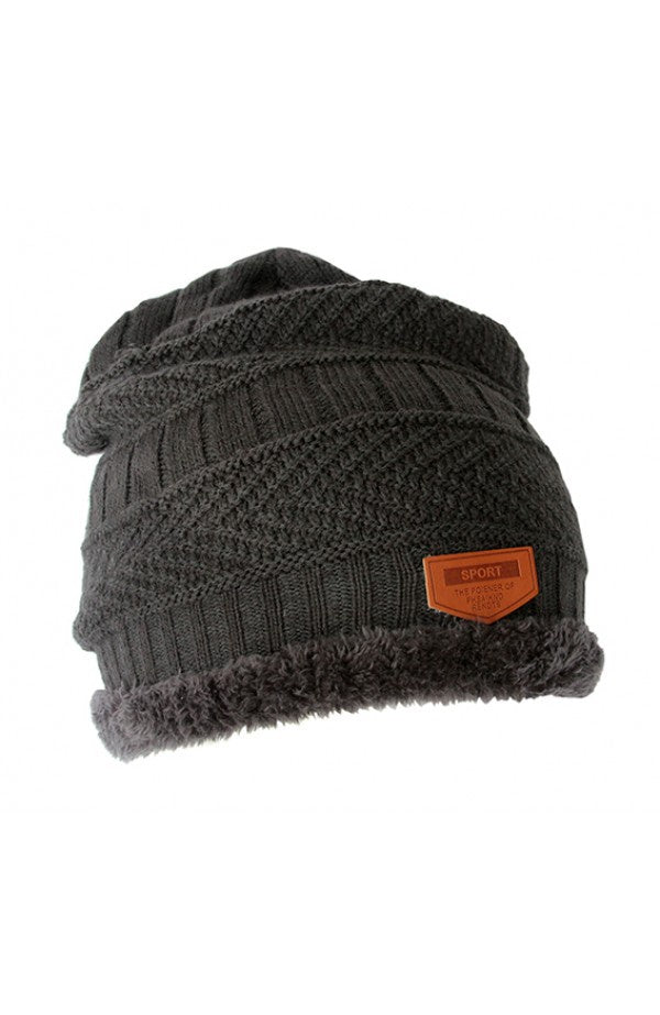 Kiwistuff Hat with Fur Trim, Dark Grey