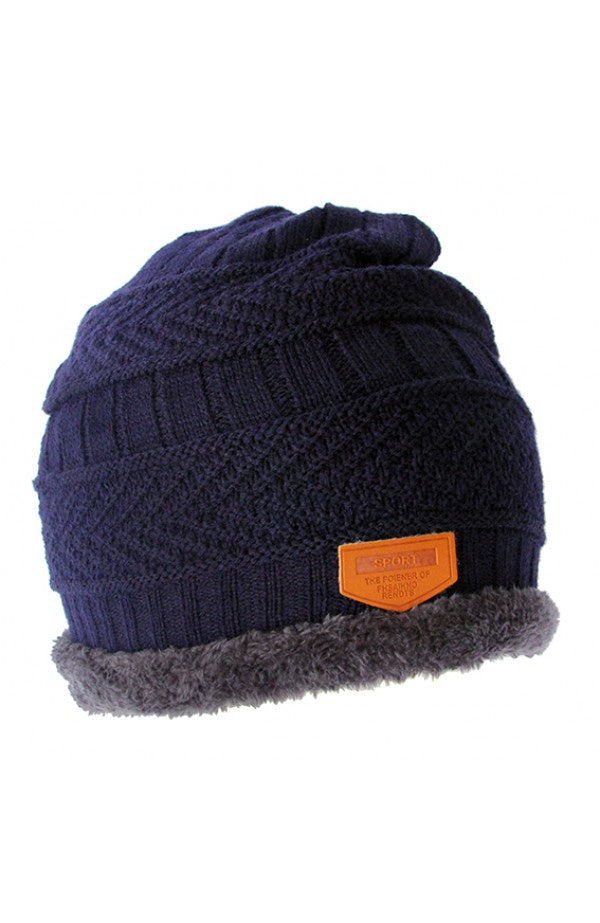 Kiwistuff Hat with Fur Trim, Navy