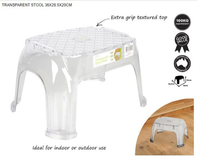 Transparent Stool 36x26.5x20cm