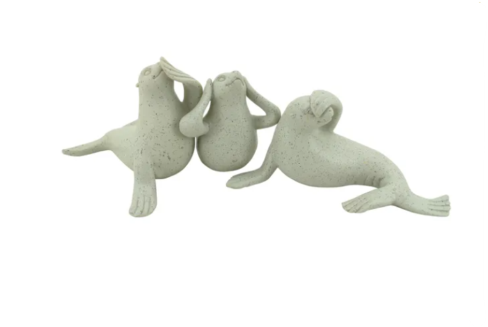 Hear/See/Speak Seal Set of 3 Grey