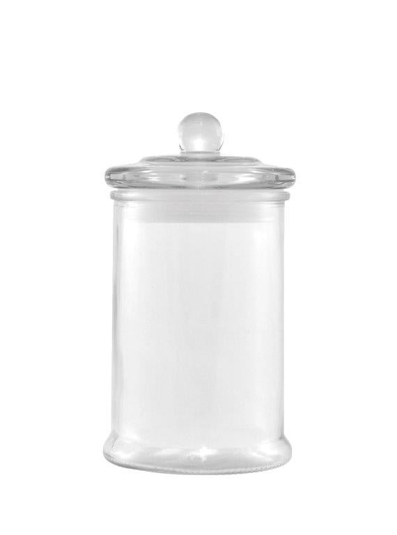 Strge Jar W/Glass Lid Med 15x8cm Glass