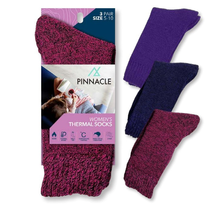 Women’s  Thermal Socks,  Size 5-10,  3 Pack Multi Coloured