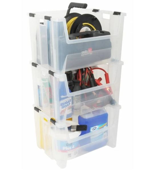 Taurus Pack n Stack Organiser – 50L (Clear)