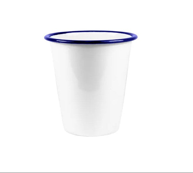 Falcon Enamel Tumbler 350ml White/Blue