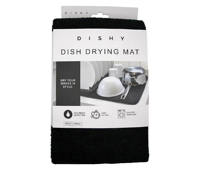 DISHY Dish Dry Microfibre Mat Black