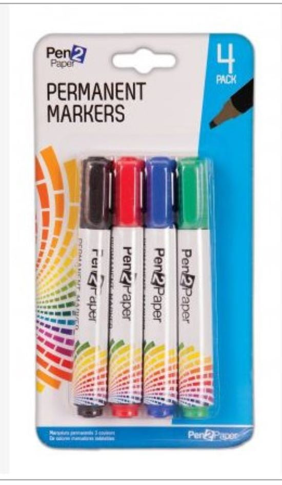 Permanent markers mixed 4pk