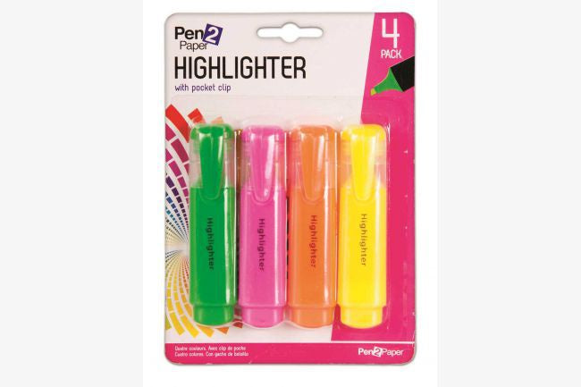 Highlighters Mixed 4Pk