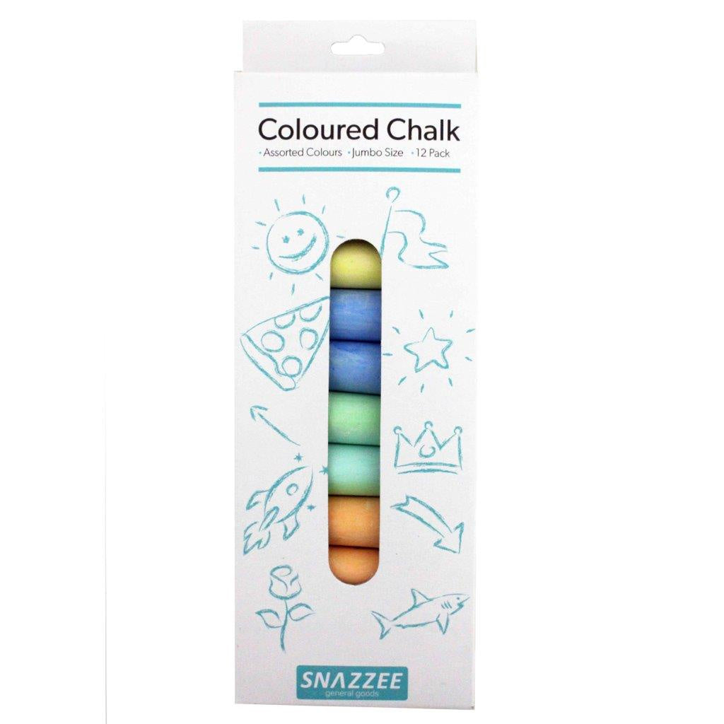 Snazzee Coloured Chalk Large - 12 Pack