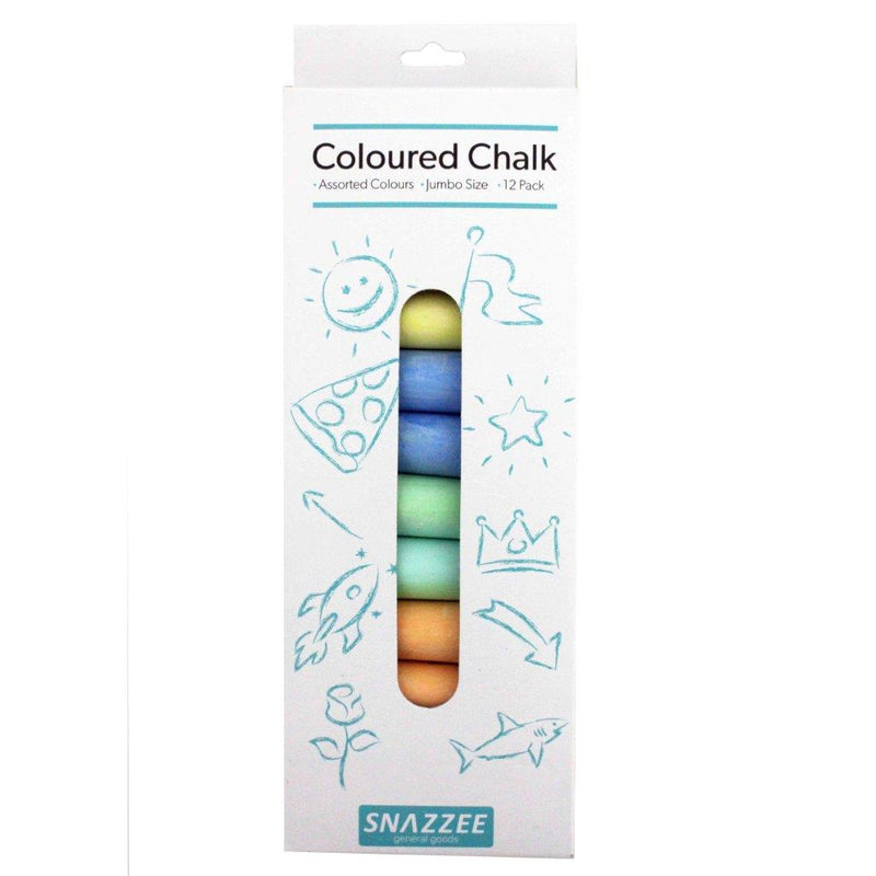 Snazzee Coloured Chalk Large - 12 Pack