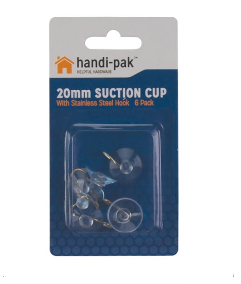 Suction Cups, 20mm, Pack of 6