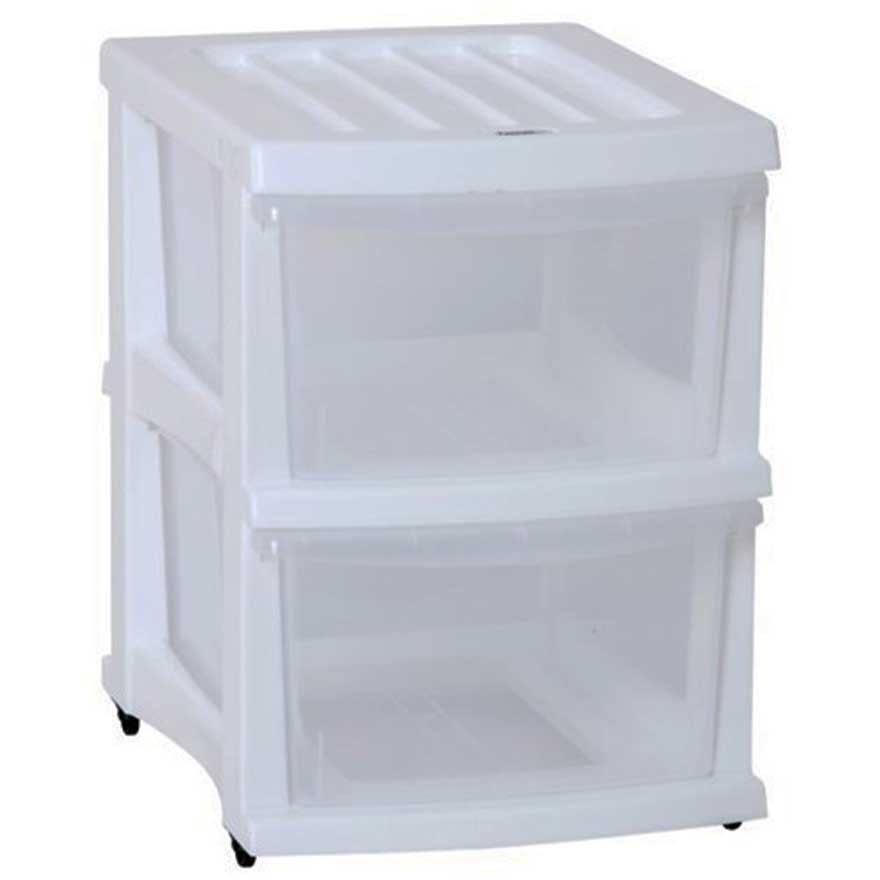 Taurus A3 Storage Tower – 2 Drawer, White