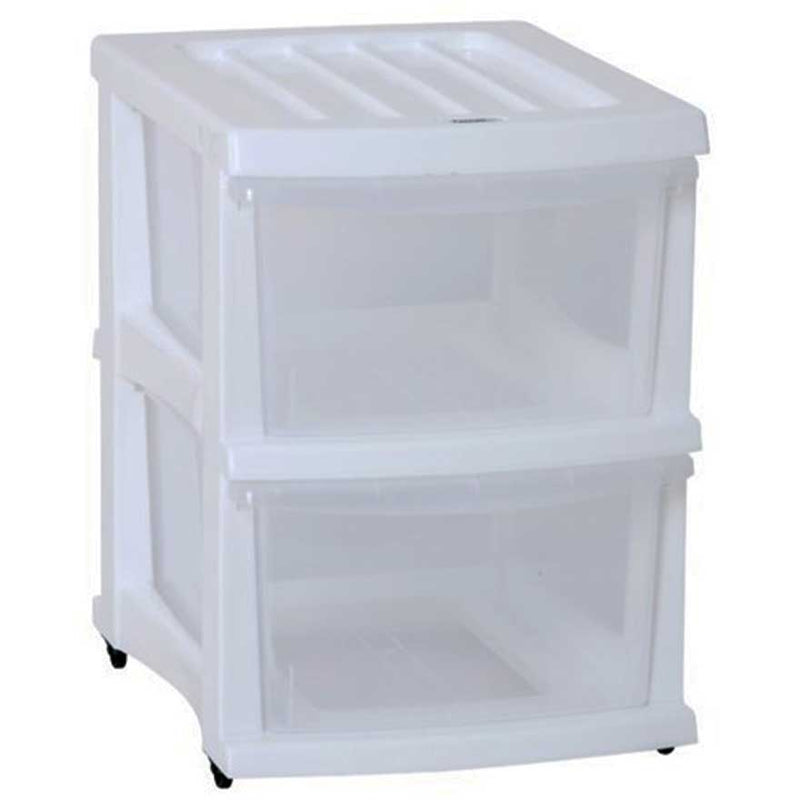 Taurus A3 Storage Tower – 2 Drawer, White