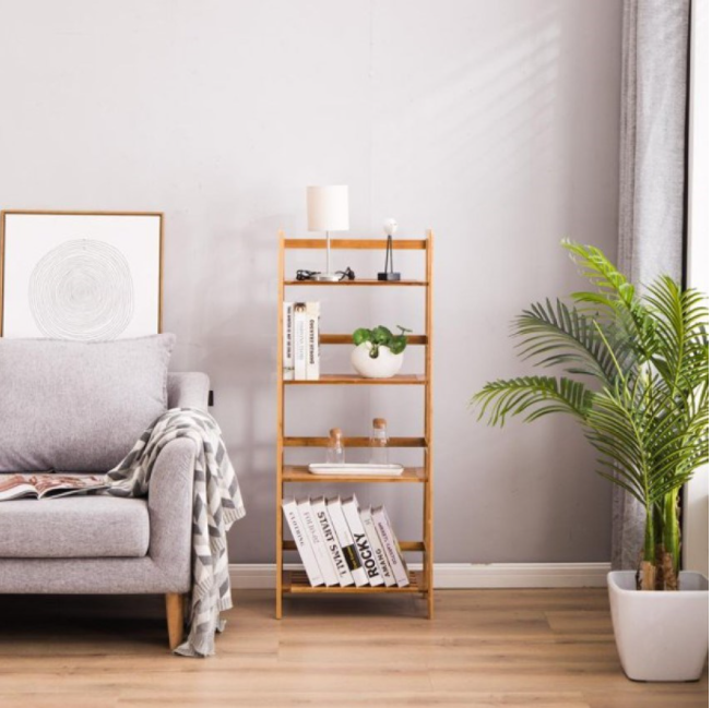 4-Tier Bamboo Rack/ Ladder Shelf