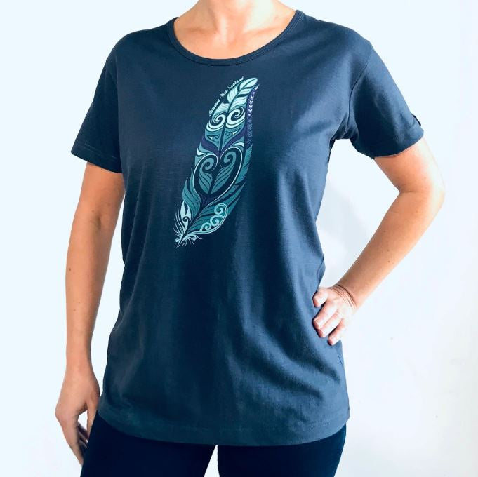 Womens T -  Navy - Feather