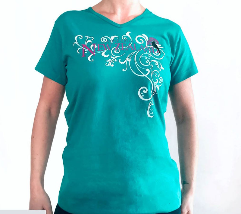 Womens T - Jade Green - Filigree Tui