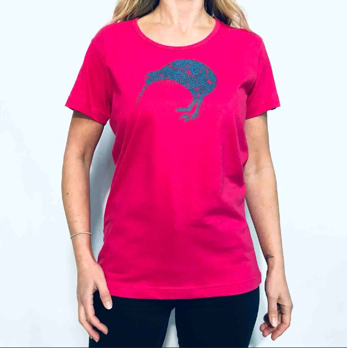 Womens T - Cerise - Paisley Kiwi