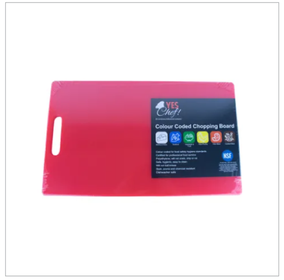 Chopping Board PE 300 x 450 Red W/Handle