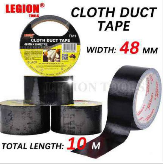 Cloth Duct Tape Black 0.2mmx48mmx10m - Single Roll