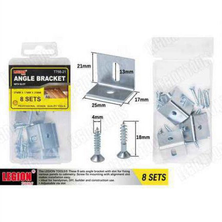Angle Bracket With Slot 21mmx17mmx25mm With Screws 8 Sets