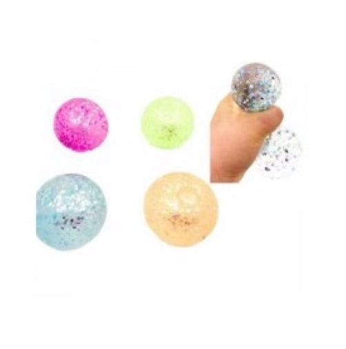 Glitter Shapes Jelly Thick Squeeze Ball 7cm