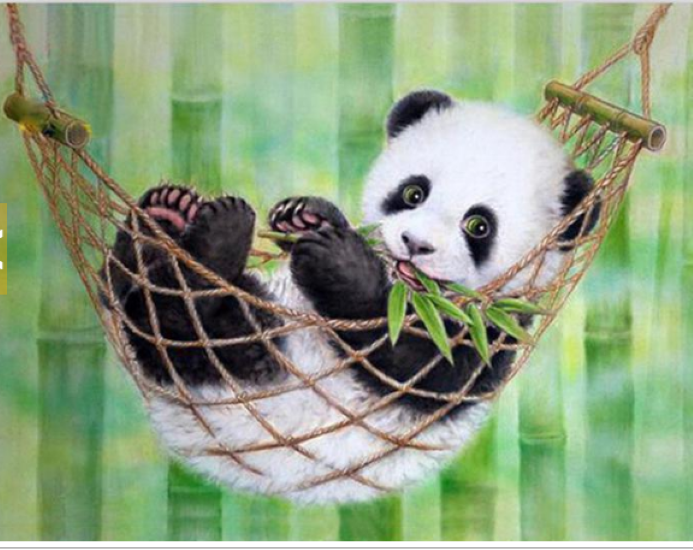 5D Diamond Art Panda 30x30cm