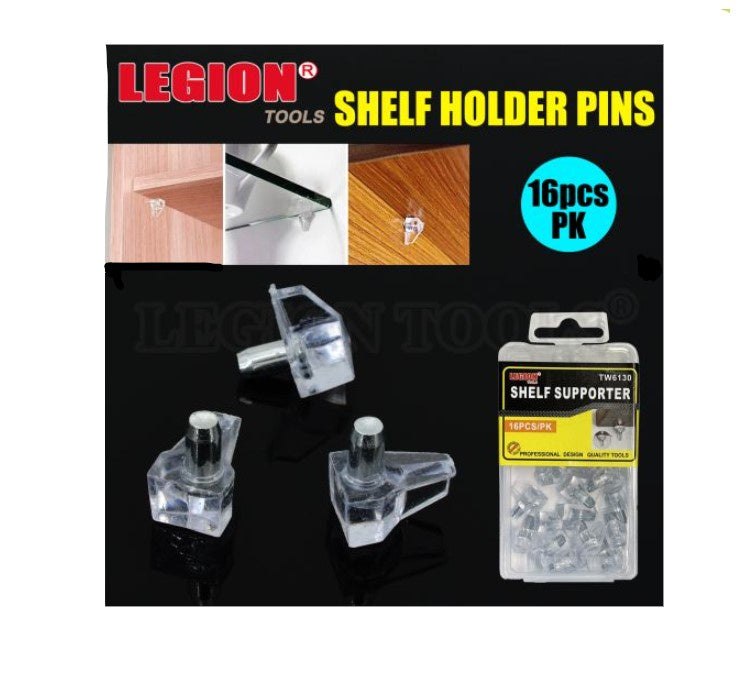 Legion Shelf Supporters Clear 16Pcs D-4.8mm