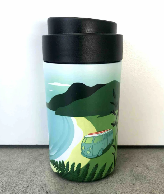 Vacuum Cup, S/S 350ml Insulated Hot, or Cold VW Kombie, Wild Kiwi