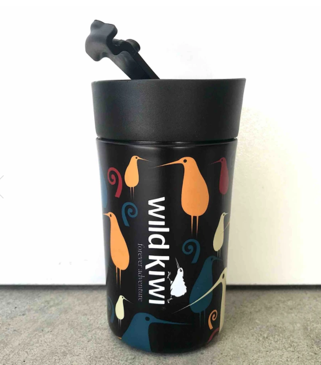 Vacuum Cup, S/S 350ml Insulated Hot, or Cold Kiwi Crowd, Wild Kiwi*